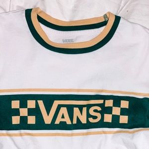 Vans Long Sleeve Green White and Yellow Tee